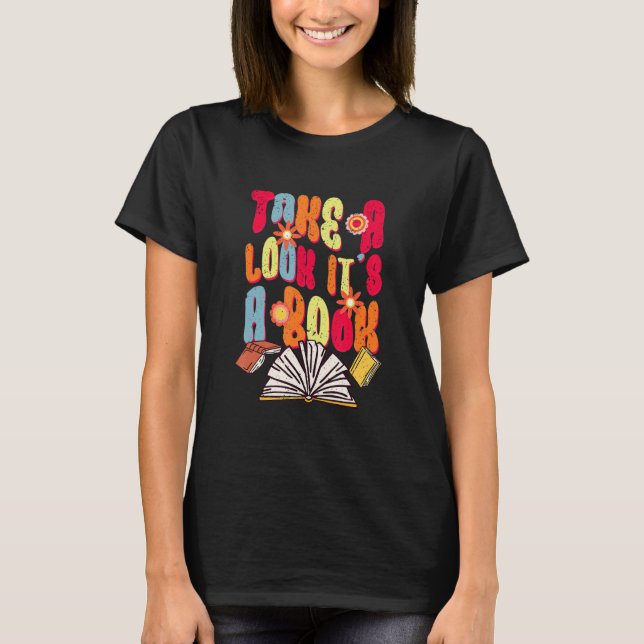 T-shirt Retro Jetez un oeil c'est dans un livre Lecture Li (Devant)