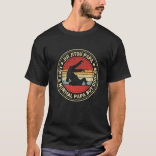 T-shirt Retro Jiu Jitsu Papa Comme Un Papa Normal Mais Gla