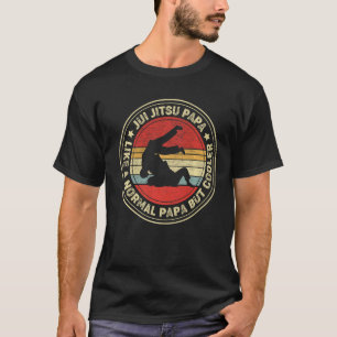 T-shirt Retro Jiu Jitsu Papa Comme Un Papa Normal Mais Gla