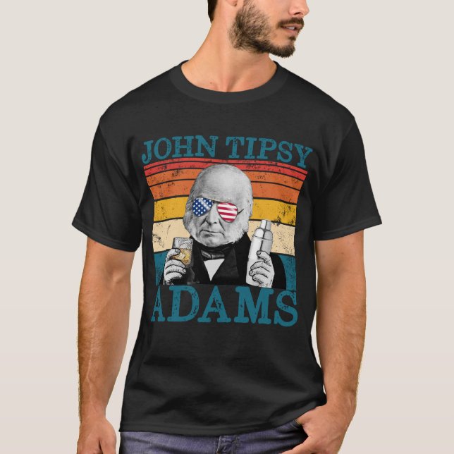 T-shirt Rétro John Tipsy Adams Président John Quincy Adams (Devant)