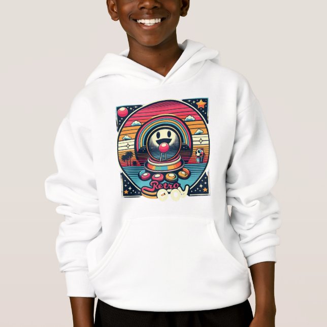T-shirt Retro Joy". Doté de couleurs vives et b (Devant)