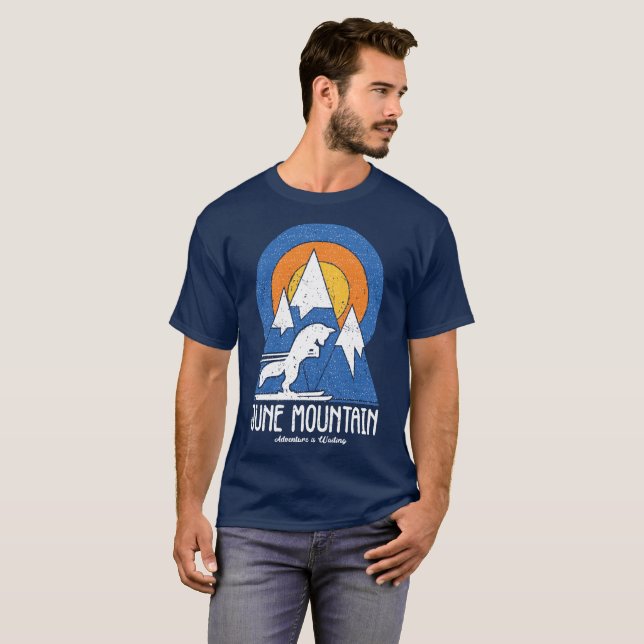 T-shirt Retro June Mountain Ski White Fox (Devant entier)