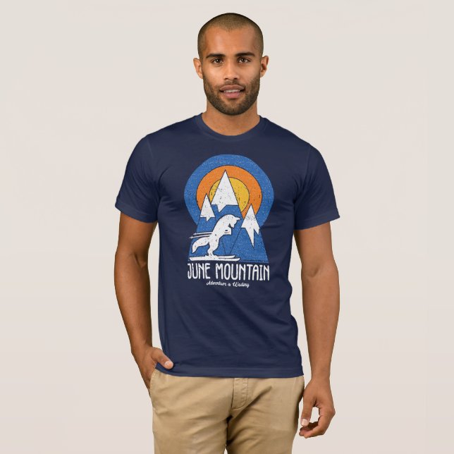 T-shirt Retro June Mountain Ski White Fox (Devant entier)