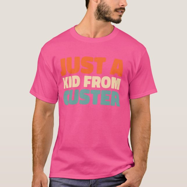 T-shirt Retro Juste Un Enfant De South Dakota Custer Améri (Devant)