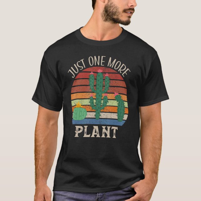 T-shirt Rétro Juste Un Plante De Plus Cactus Succulent Vin (Devant)