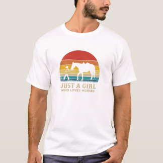T-shirt Retro Juste une fille qui aime les chevaux Pullove