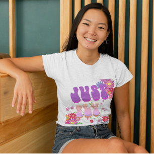 T-shirt Retro Juste Voler Super Floral Coloré Vintage