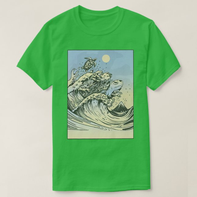 T-shirt Rétro Kanagawa Grande vague Japon (Design devant)