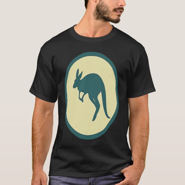 T-shirt Retro Kangaroo Vintage  Wild Animal (Devant)