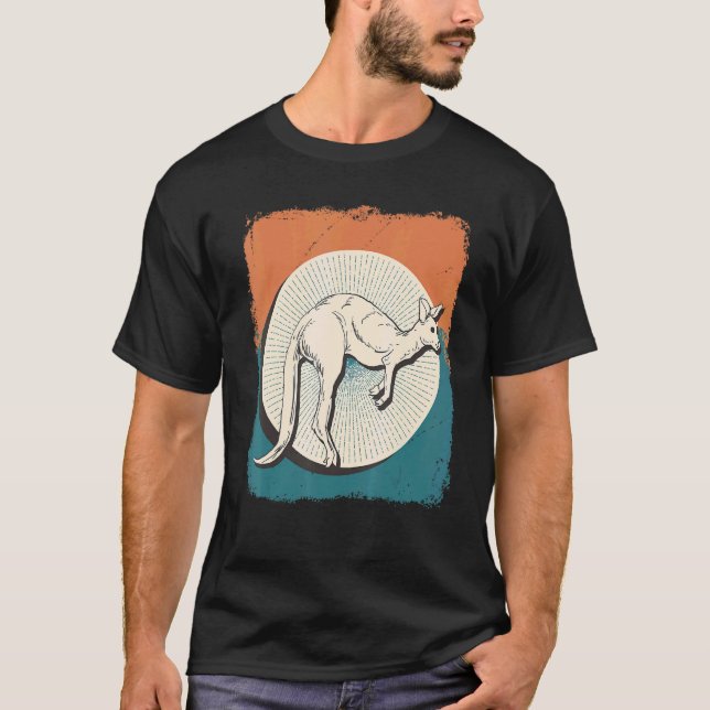 T-shirt Retro Kangaroo Zoo Animal Australie Kangaroo (Devant)