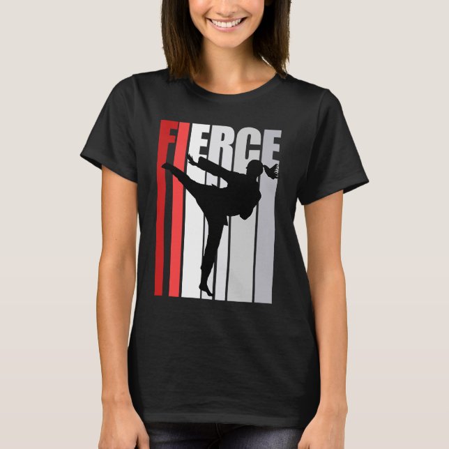 T-shirt Retro Karate Fierce Anniversaire Forme (Devant)
