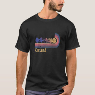 T-shirt Retro Kauai Tropical Flowers 80's Style Surfing