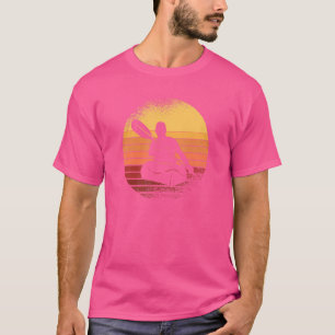 T-shirt Rétro Kayak Canoe Coucher de soleil Kayaking Paddl