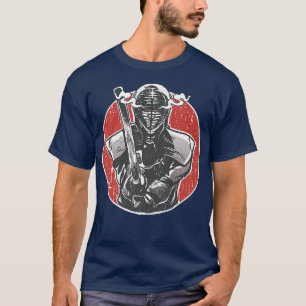 T-shirt Retro Kendo Warriter Vintage Japonais Fighter Samu