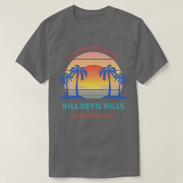 T-shirt Retro Kill Devil Hills Beach Chercher chaque couch (Design devant)