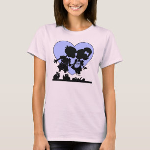 T-shirt Retro Kiss Cartoon garçon et fille