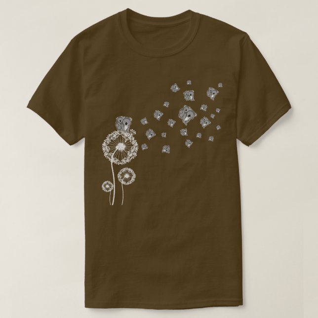 T-shirt Retro Koala Retro Dandelion (Design devant)
