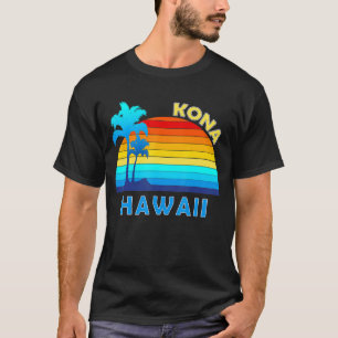 T-shirt Retro Kona Hawaii Beach Souvenir tropical d'été