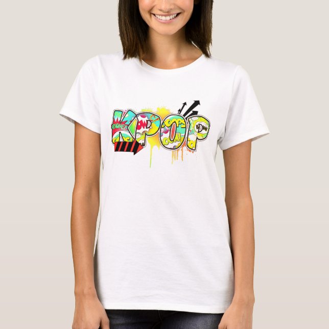 T-shirt Rétro KPOP a inspiré la chemise de graffiti d'art (Devant)
