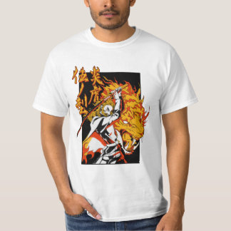 T-shirt Rétro kyojuro rengoku anime