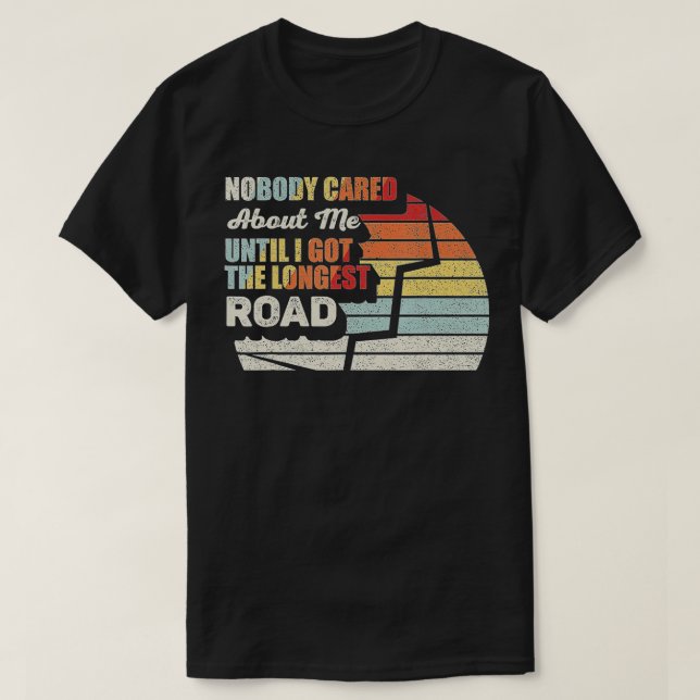 T-shirt Retro La Plus Longue Carte De Route Carte Jeu Colo (Design devant)