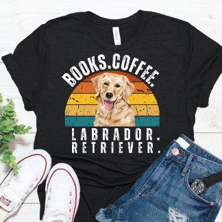 T-shirt Retro Labrador Chien Books Café