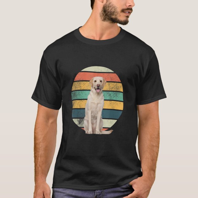 T-shirt Retro Labrador Retriever Maman Papa Chien (Devant)