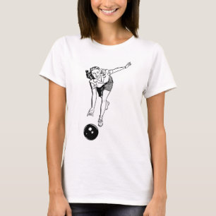 T-shirt Retro Lady Bowling