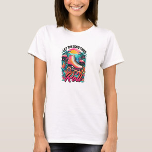 T-shirt Retro laisser les bons temps rouler rouleaux