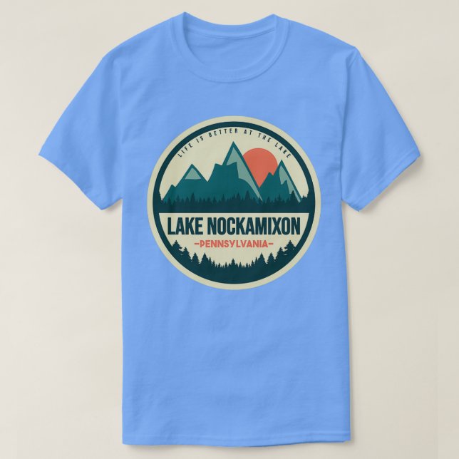 T-shirt Retro Lake Nockamixon Pennsylvanie (Design devant)