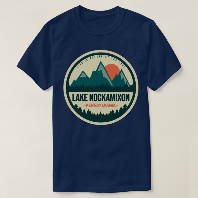 T-shirt Retro Lake Nockamixon Pennsylvanie (Design devant)