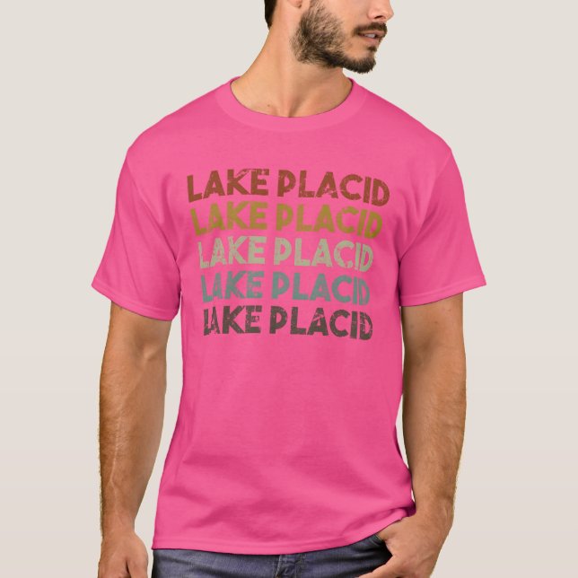 T-shirt Retro Lake Placid New York funny (Devant)