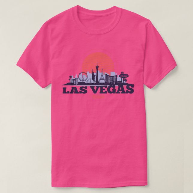 T-shirt Rétro Las Vegas Nevada Skyline (Design devant)