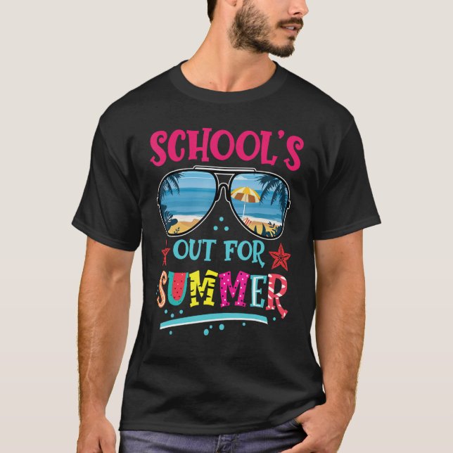 T-shirt Retro Last Day of School's Out For Summer Teacher  (Devant)