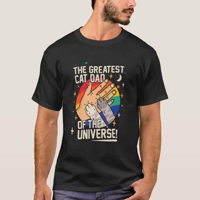 T-shirt Retro Le plus grand papa chat de l'univers pères (Devant)