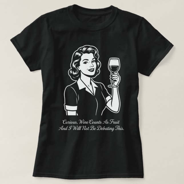 T-Shirt Rétro 'Le Vin Compte Comme un Fruit' (Design devant)