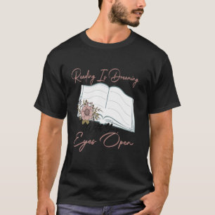 T-shirt Retro Lecture Rêve Avec Open Eyes Livres Lov