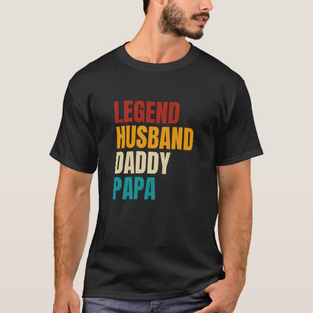 T-shirt Retro Legend Husband Daddy Papa (Devant)