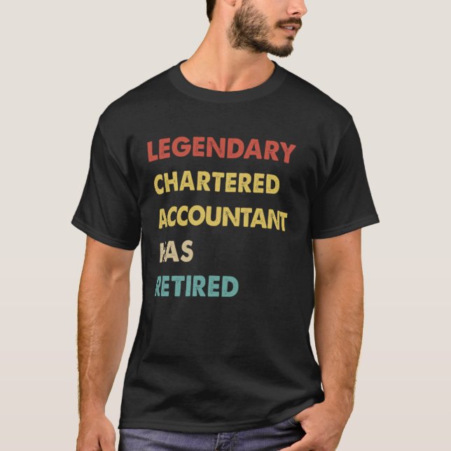 T-shirt Retro Légendaire Comptable Agréé A Retraité (Devant)