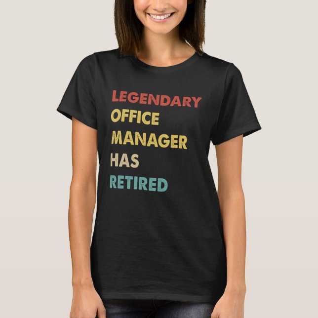 T-shirt Retro Legendaire Office Manager A Retraité (Devant)