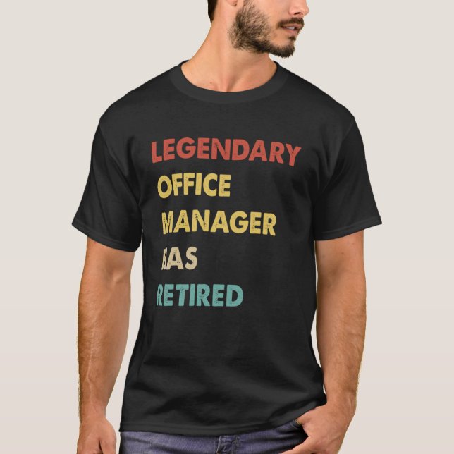 T-shirt Retro Legendaire Office Manager A Retraité (Devant)
