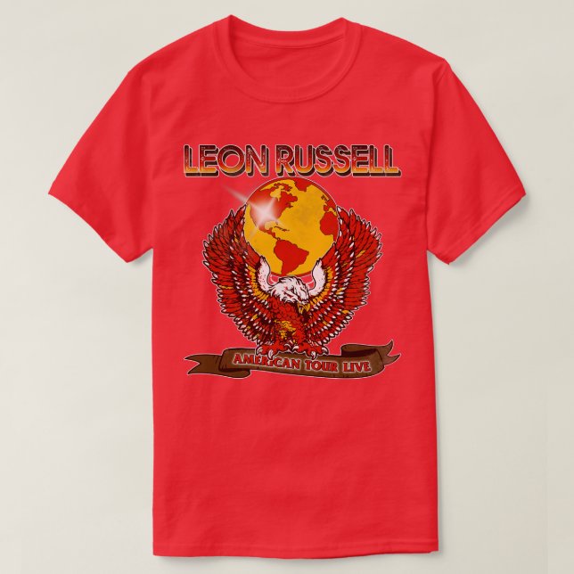 T-shirt Retro Leon Russell Tour Eagle Design (Design devant)