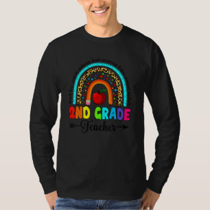 T-shirt Retro Léopard Arc-en-ciel Professeur de 2e année R