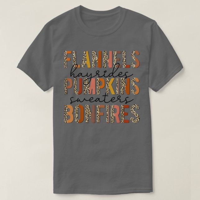 T-shirt Retro Leopard Flannels Hayrides Chandails Citrouil (Design devant)