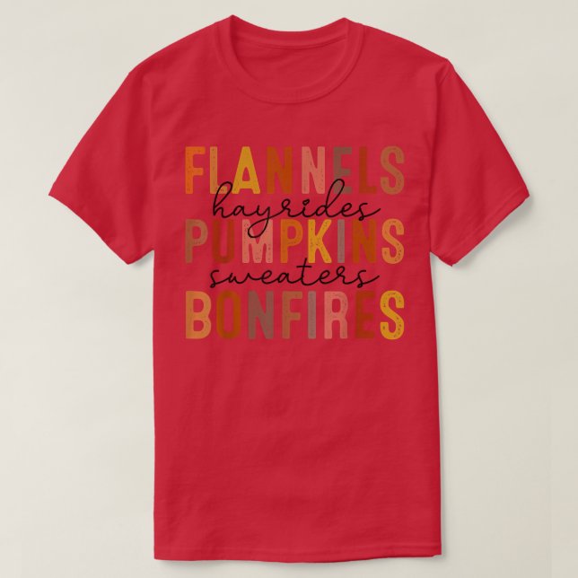 T-shirt Retro Leopard Flannels Hayrides Chandails Citrouil (Design devant)