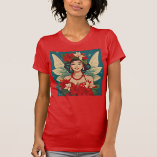 T-shirt Retro les années 50 Tropical Christmas Pin-Up Beau