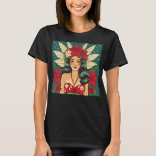 T-shirt Retro les années 50 Tropical Christmas Pin-Up Girl