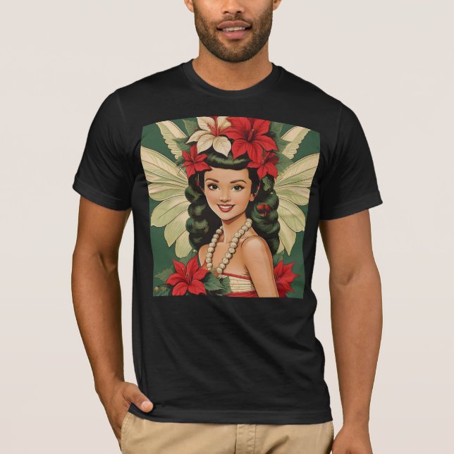 T-shirt Retro les années 50 Tropical Christmas Princesse (Devant)