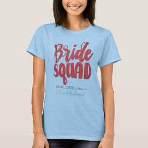 T-shirt Rétro les années 70 Bride Squad Bridesmaid Nom Bac
