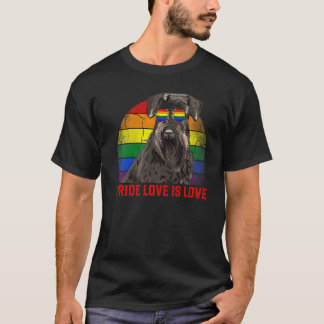 T-shirt Retro Lgbt Fierté L'amour est amour Schnauzer Chie